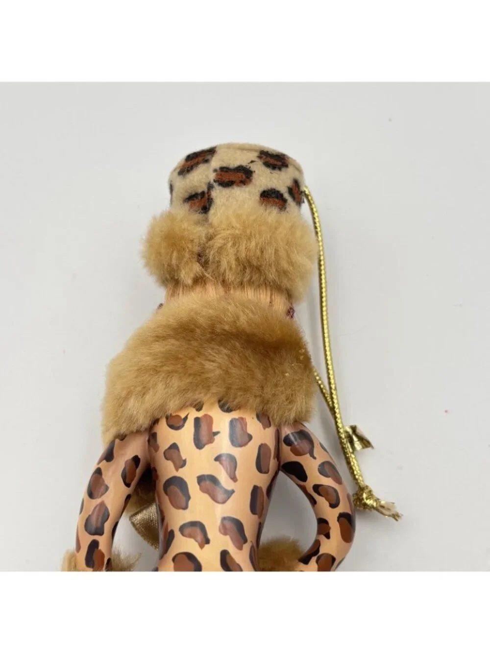 Ladies With Elegance Fashionista Glass Ornament Leopard Dress Hat Fox Stole 7”